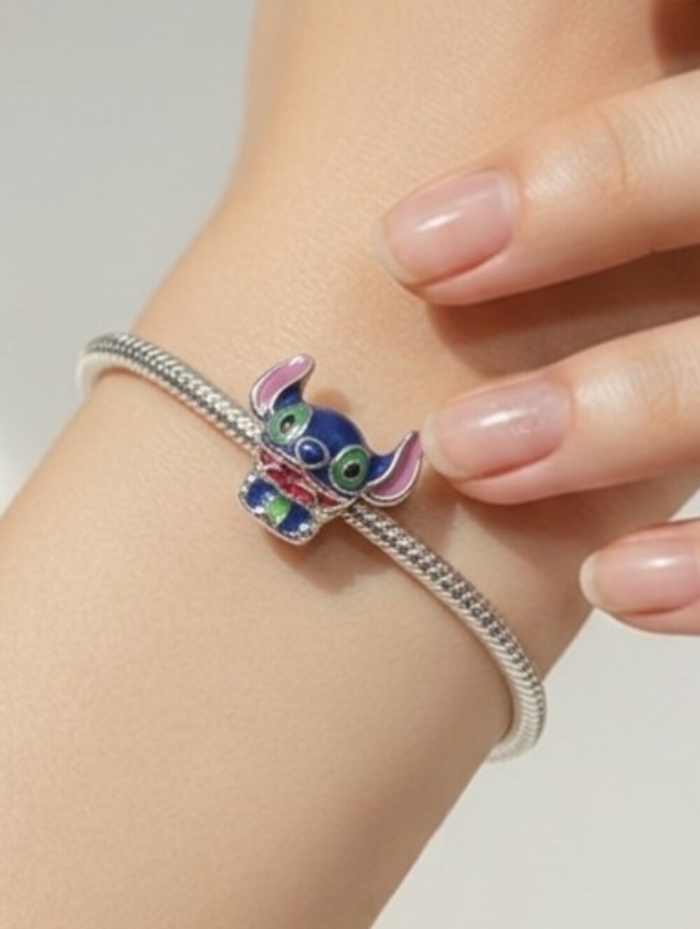 Stitch Charm Bead Blue Lilo & Stitch Silver Enamel Bracelet Pendant Compatible